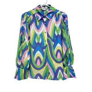 Abstract Print Button Down Shirt